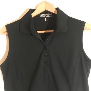 Nike Golf DriFit Black Sleeveless Polo Medium